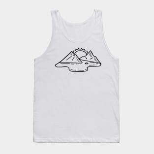 Simple Mountains, Lake and a Sun Tank Top